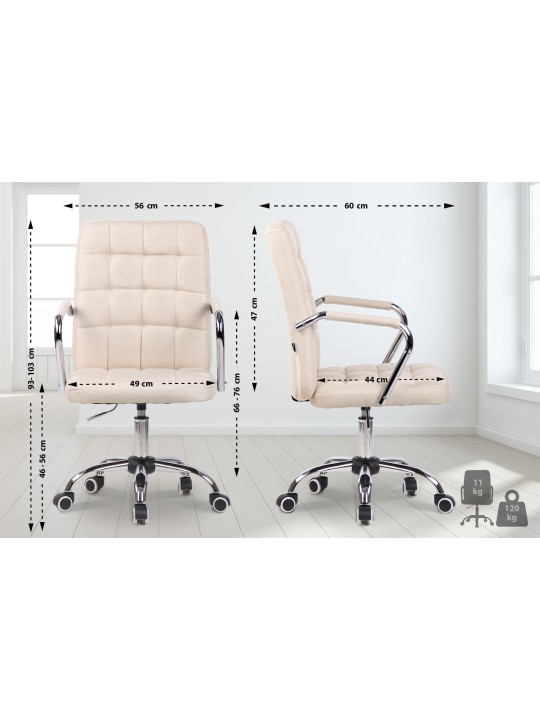 Silla de oficina Terni tela, crema Silla de oficina Terni tela, crema