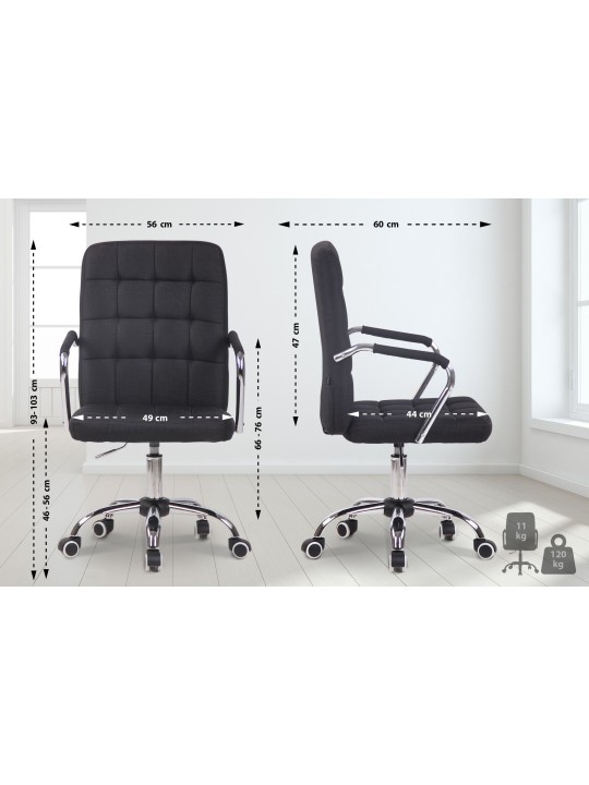 Silla de oficina Terni tela, negro Silla de oficina Terni tela, negro