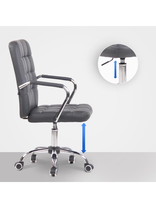 Silla de oficina Terni piel sintética, gris Silla de oficina Terni piel sintética, gris