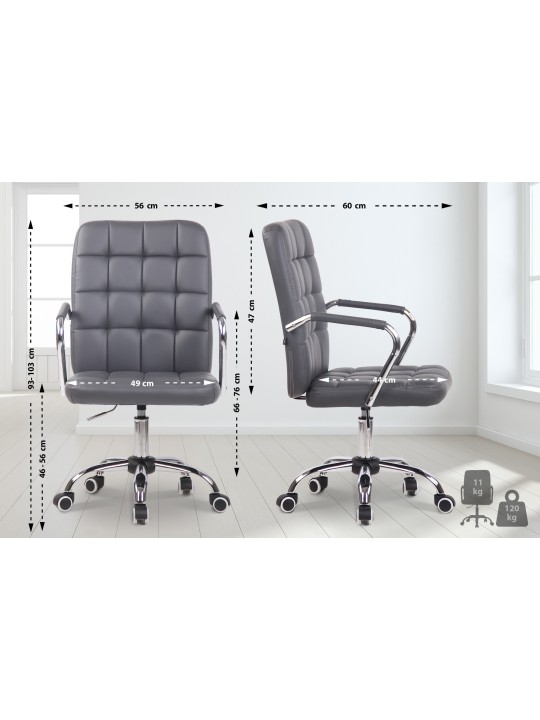 Silla de oficina Terni piel sintética, gris Silla de oficina Terni piel sintética, gris