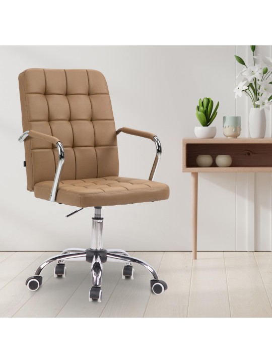 Silla de oficina Terni piel sintética, marrón claro Silla de oficina Terni piel sintética, marrón claro