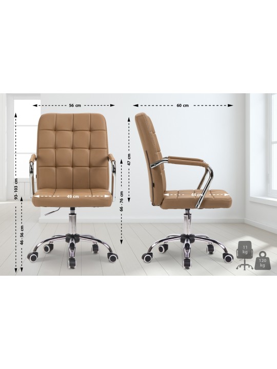 Silla de oficina Terni piel sintética, marrón claro Silla de oficina Terni piel sintética, marrón claro