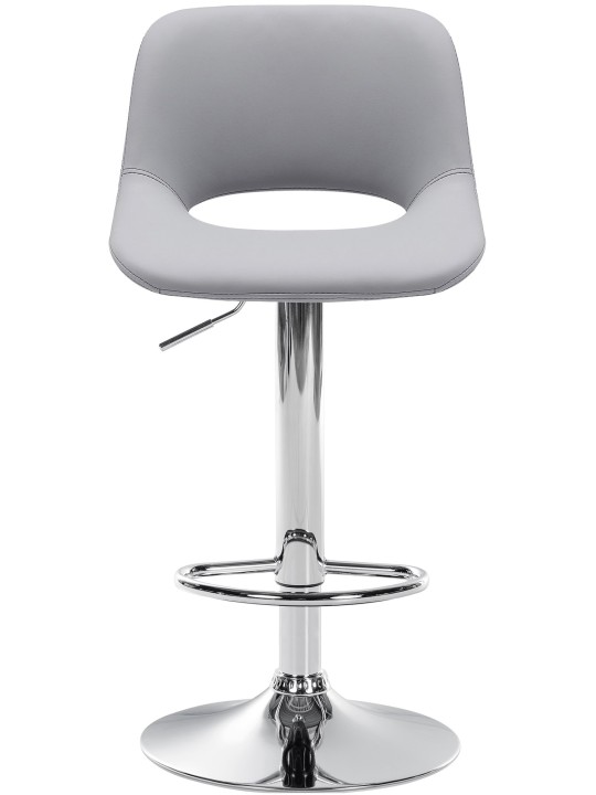 Juego de 2 taburetes de bar Camden polipiel cromado, gris