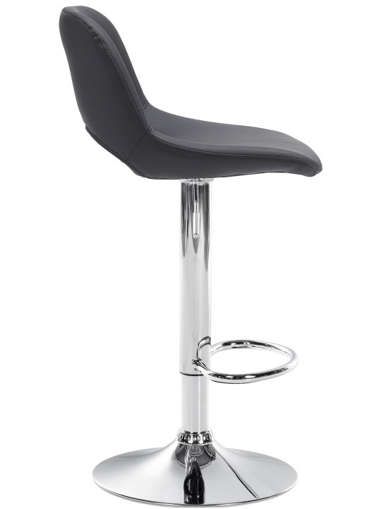 Juego de 2 taburetes de bar Camden polipiel cromado, negro