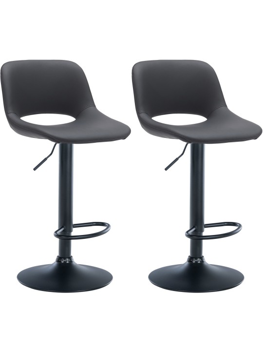 Juego de 2 taburetes de bar Camden de piel sintética, negro Juego de 2 taburetes de bar Camden de piel sintética, negro