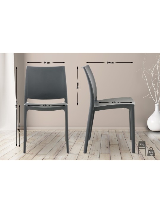 Silla MAYA, gris oscuro