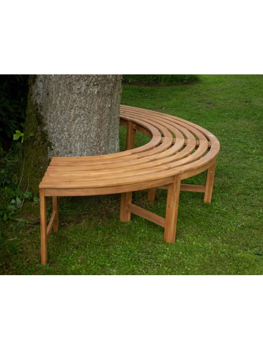 Banco arbol Macho 200 cm semicircular SIN respaldo, teca Banco arbol Macho 200 cm semicircular SIN respaldo, teca