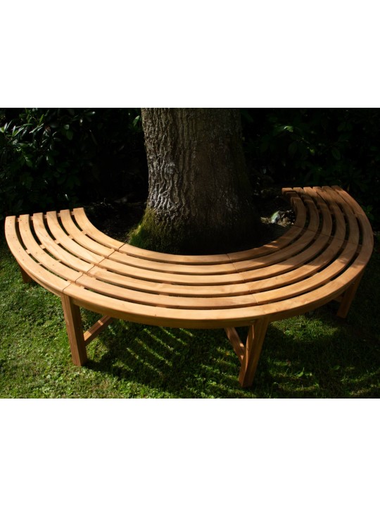 Banco arbol Macho 200 cm semicircular SIN respaldo, teca Banco arbol Macho 200 cm semicircular SIN respaldo, teca