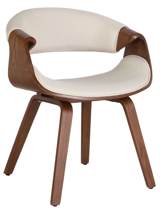 Silla de comedor Foley tela roble, crema