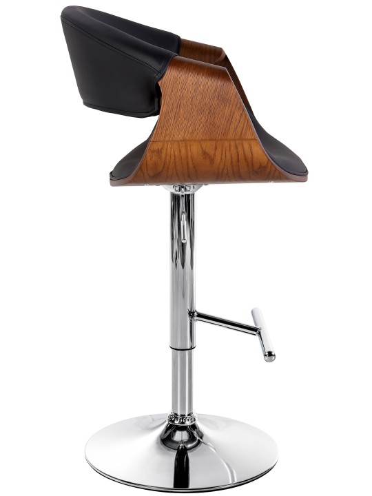 Taburete de bar Foley piel sintética roble, negro Taburete de bar Foley piel sintética roble, negro