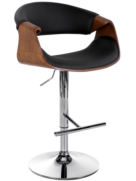 Taburete de bar Foley piel sintética roble, negro Taburete de bar Foley piel sintética roble, negro