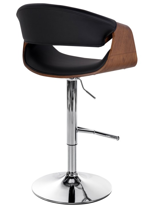 Taburete de bar Foley piel sintética roble, negro Taburete de bar Foley piel sintética roble, negro