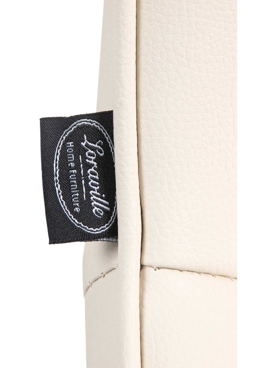 Juego de 2 taburetes de bar Vonore polipiel cromado, crema Juego de 2 taburetes de bar Vonore polipiel cromado, crema