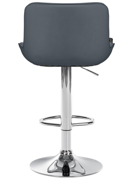 Juego de 2 taburetes de bar Vonore polipiel cromado, gris