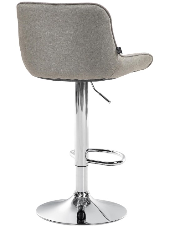 Juego de 2 taburetes de bar Vonore tela cromo, taupe