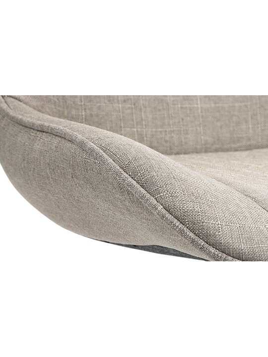 Juego de 2 taburetes de bar Vonore tela cromo, taupe