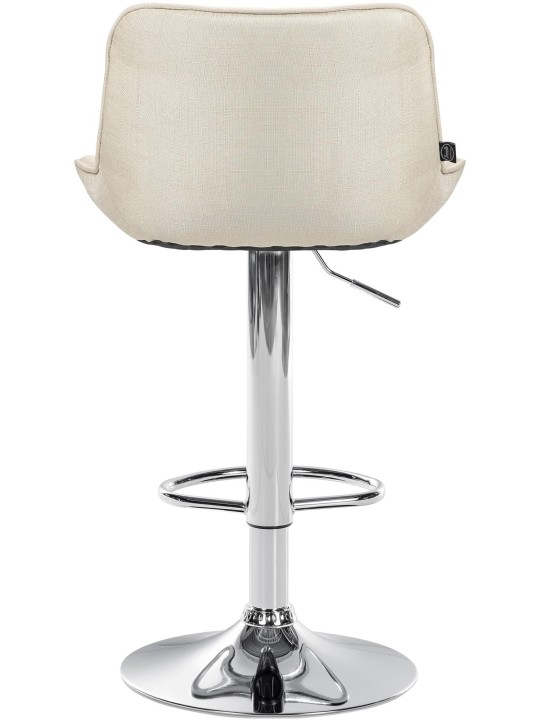 Juego de 2 taburetes de bar Vonore tela cromo, crema Juego de 2 taburetes de bar Vonore tela cromo, crema