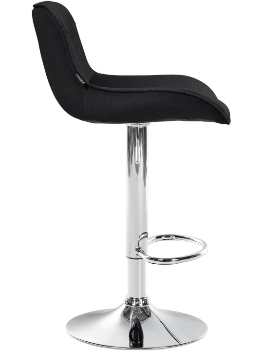 Juego de 2 taburetes de bar Vonore tela cromo, negro Juego de 2 taburetes de bar Vonore tela cromo, negro