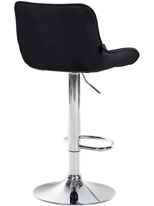 Juego de 2 taburetes de bar Vonore tela cromo, negro Juego de 2 taburetes de bar Vonore tela cromo, negro