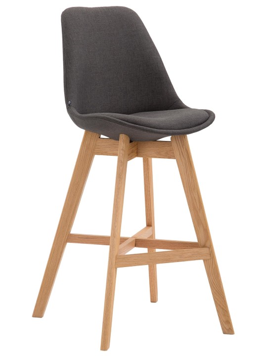 Taburete de bar Cannes tela Natura, gris oscuro