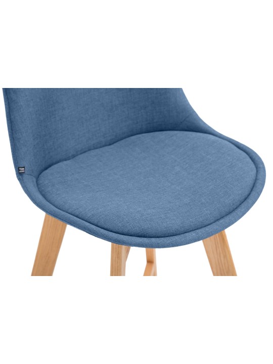 Juego de 2 taburetes de bar Cannes tela natural, azul Juego de 2 taburetes de bar Cannes tela natural, azul