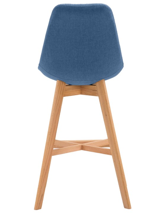 Juego de 2 taburetes de bar Cannes tela natural, azul Juego de 2 taburetes de bar Cannes tela natural, azul