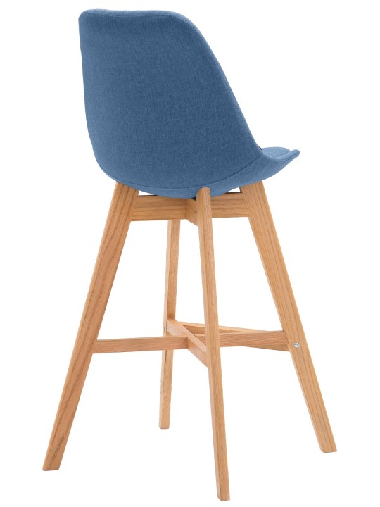 Juego de 2 taburetes de bar Cannes tela natural, azul Juego de 2 taburetes de bar Cannes tela natural, azul