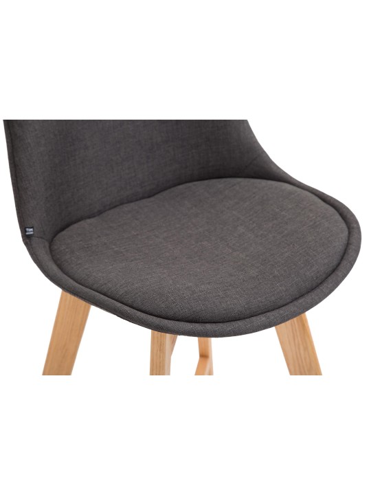 Juego de 2 taburetes de bar Cannes tela natural, gris oscuro Juego de 2 taburetes de bar Cannes tela natural, gris oscuro