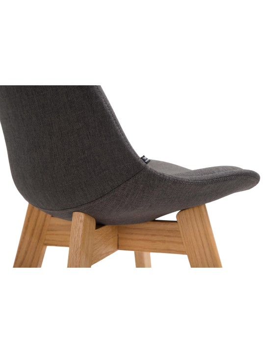 Juego de 2 taburetes de bar Cannes tela natural, gris oscuro Juego de 2 taburetes de bar Cannes tela natural, gris oscuro