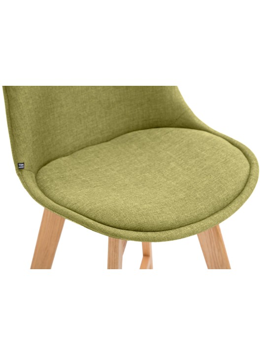 Juego de 2 taburetes de bar Cannes tela natural, verde Juego de 2 taburetes de bar Cannes tela natural, verde