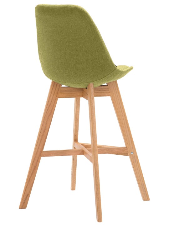 Juego de 2 taburetes de bar Cannes tela natural, verde Juego de 2 taburetes de bar Cannes tela natural, verde