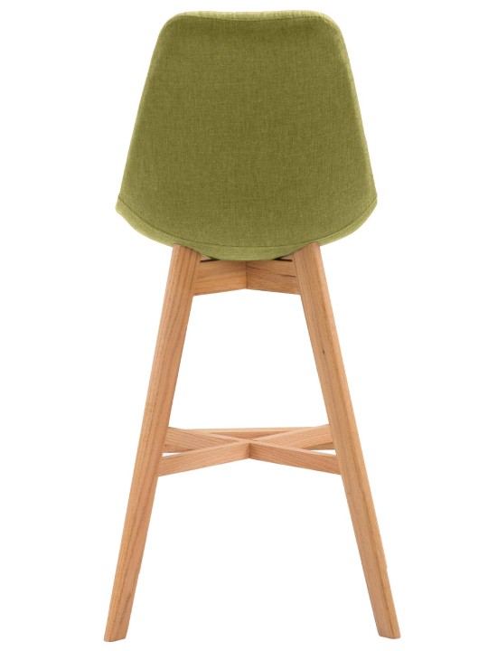 Juego de 2 taburetes de bar Cannes tela natural, verde Juego de 2 taburetes de bar Cannes tela natural, verde