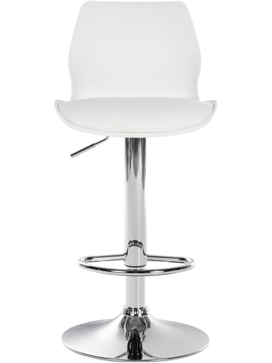 Juego de 2 taburetes de bar Gilbert plástico, blanco