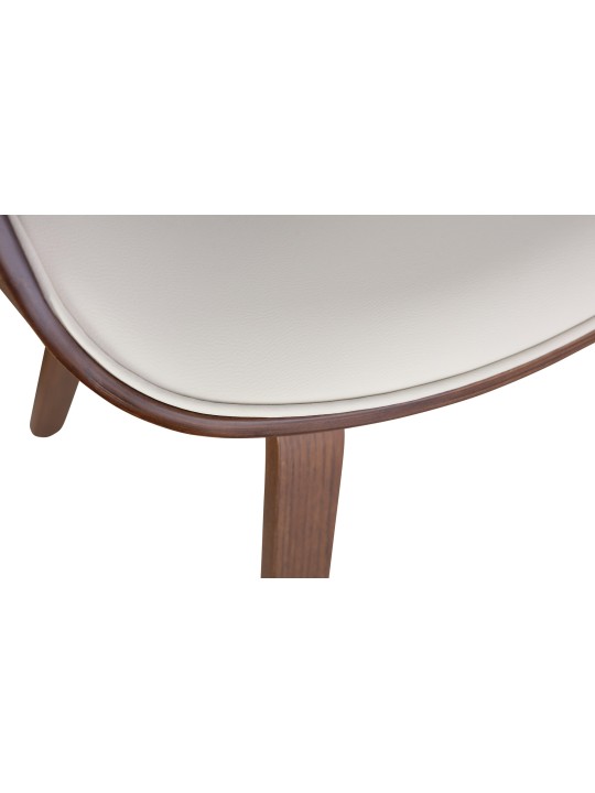 Juego de 2 sillas de comedor Foley piel sintética, roble/crema