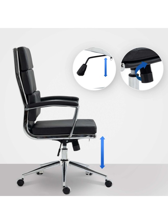 Silla de oficina Cleveland ecopiel, negro