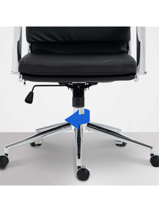 Silla de oficina Cleveland ecopiel, negro