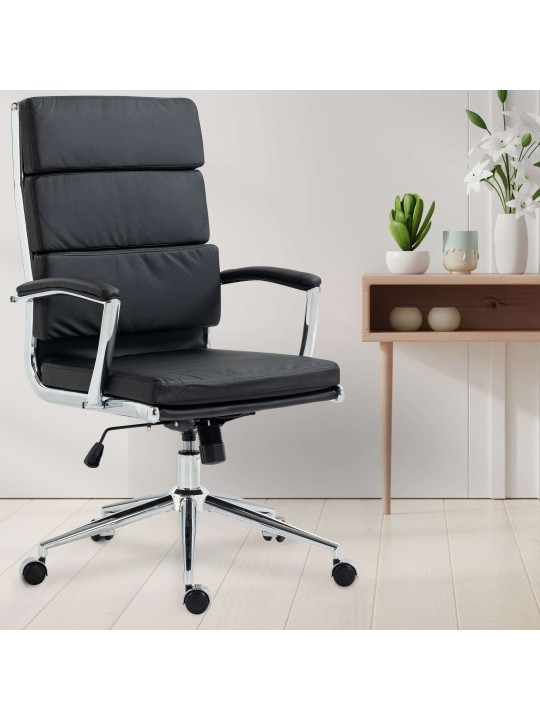 Silla de oficina Cleveland ecopiel, negro