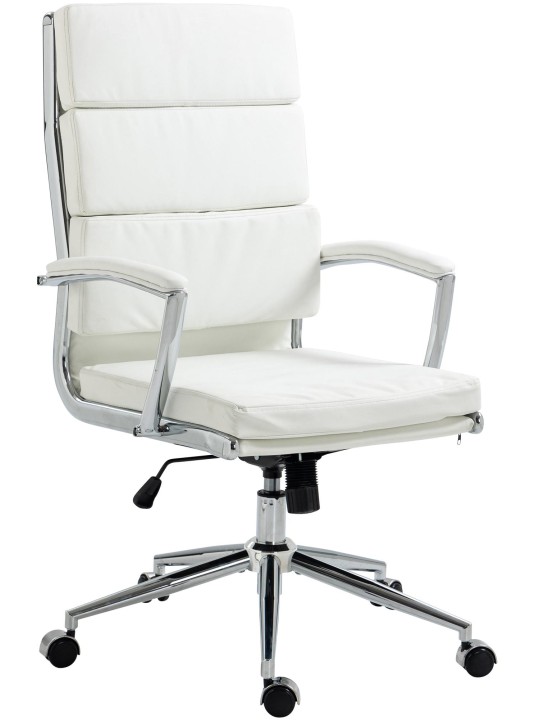 Silla de oficina Cleveland ecopiel, blanco