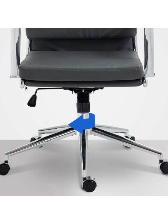 Silla de oficina Cleveland ecopiel, gris