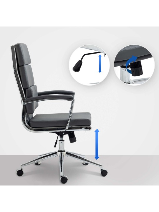 Silla de oficina Cleveland ecopiel, gris