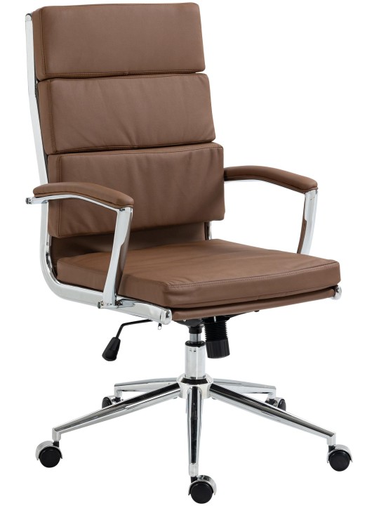 Silla de oficina Cleveland ecopiel, marrón claro
