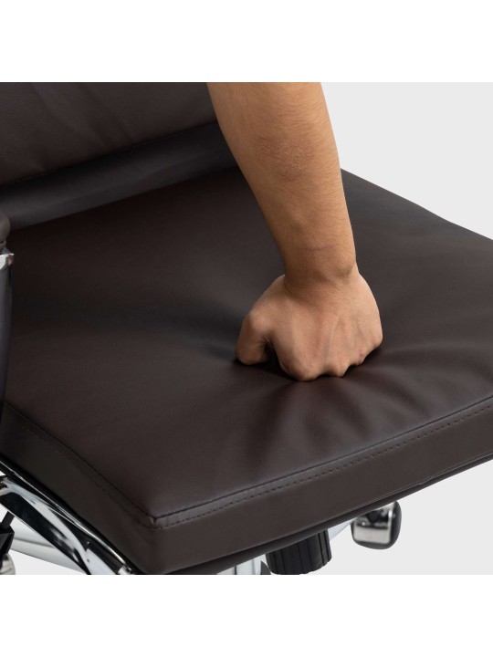 Silla de oficina Cleveland ecopiel, marrón