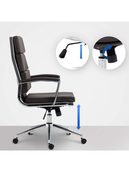 Silla de oficina Cleveland ecopiel, marrón