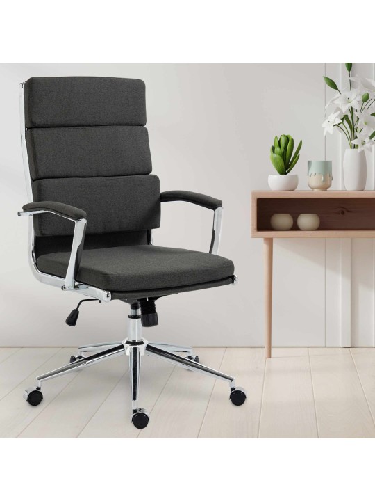Silla de oficina Cleveland tela, gris oscuro
