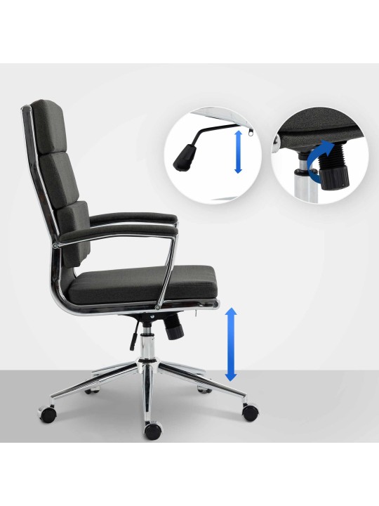 Silla de oficina Cleveland tela, gris oscuro