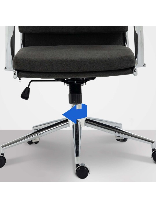 Silla de oficina Cleveland tela, gris oscuro