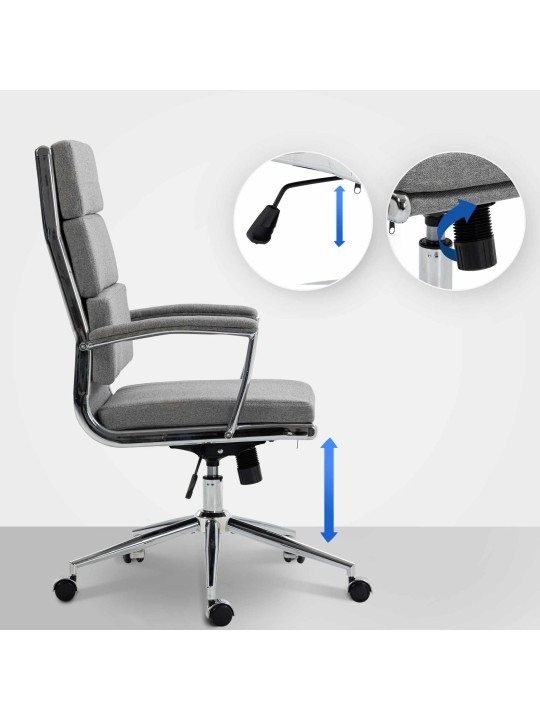 Silla de oficina Cleveland tela, gris
