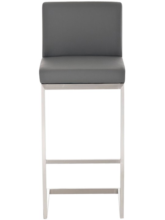 Juego de 2 taburetes de bar Paros de piel sintética, gris