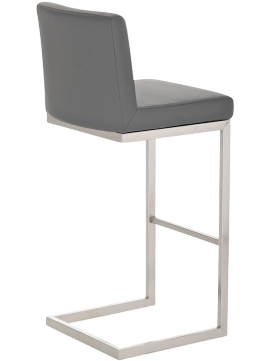 Juego de 2 taburetes de bar Paros de piel sintética, gris