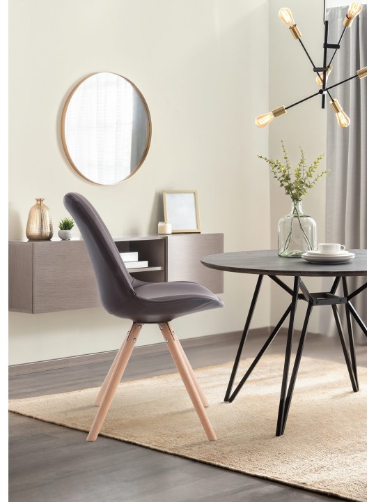 Silla de visita Laval Natura redonda, marrón Silla de visita Laval Natura redonda, marrón